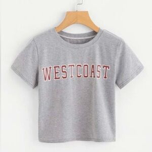 ❤️ ROMWE letter graphic cropped Tshirt Size L